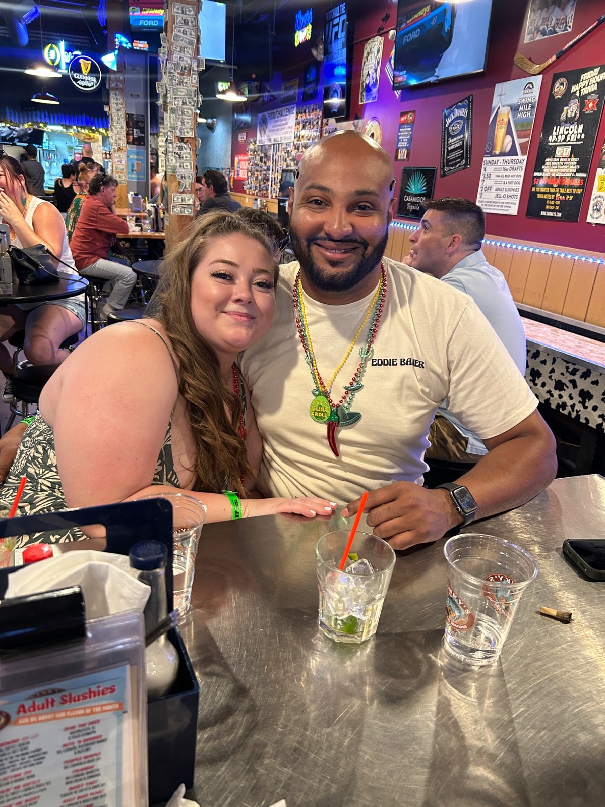 Trevon and Deanna at the bar